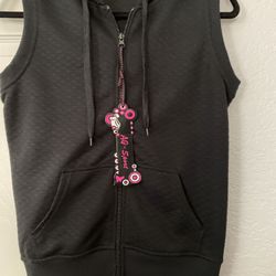 Black Hooded Quilted Vest