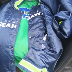 Seahawks throwback starter jacket reversible