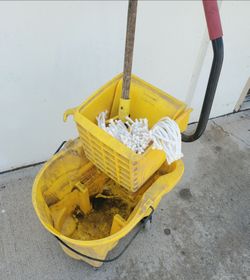Shop mop bucket and mop