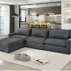 Sectional modular Grey FREE OTTOMAN!