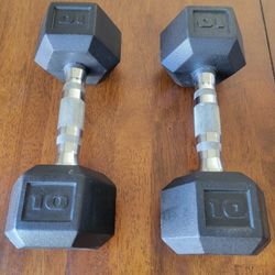 Two 10lb Dumbells 