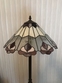 Vintage stained glass floor lamp