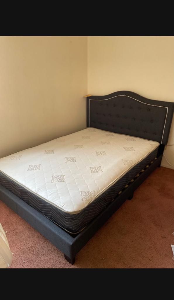 Queen Complete Bed With Bamboo Mattress