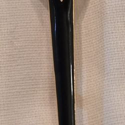 Art Deco Dagger Style Brooch Pin Black Enerald Green Stone And White Rhinestones Rare Find