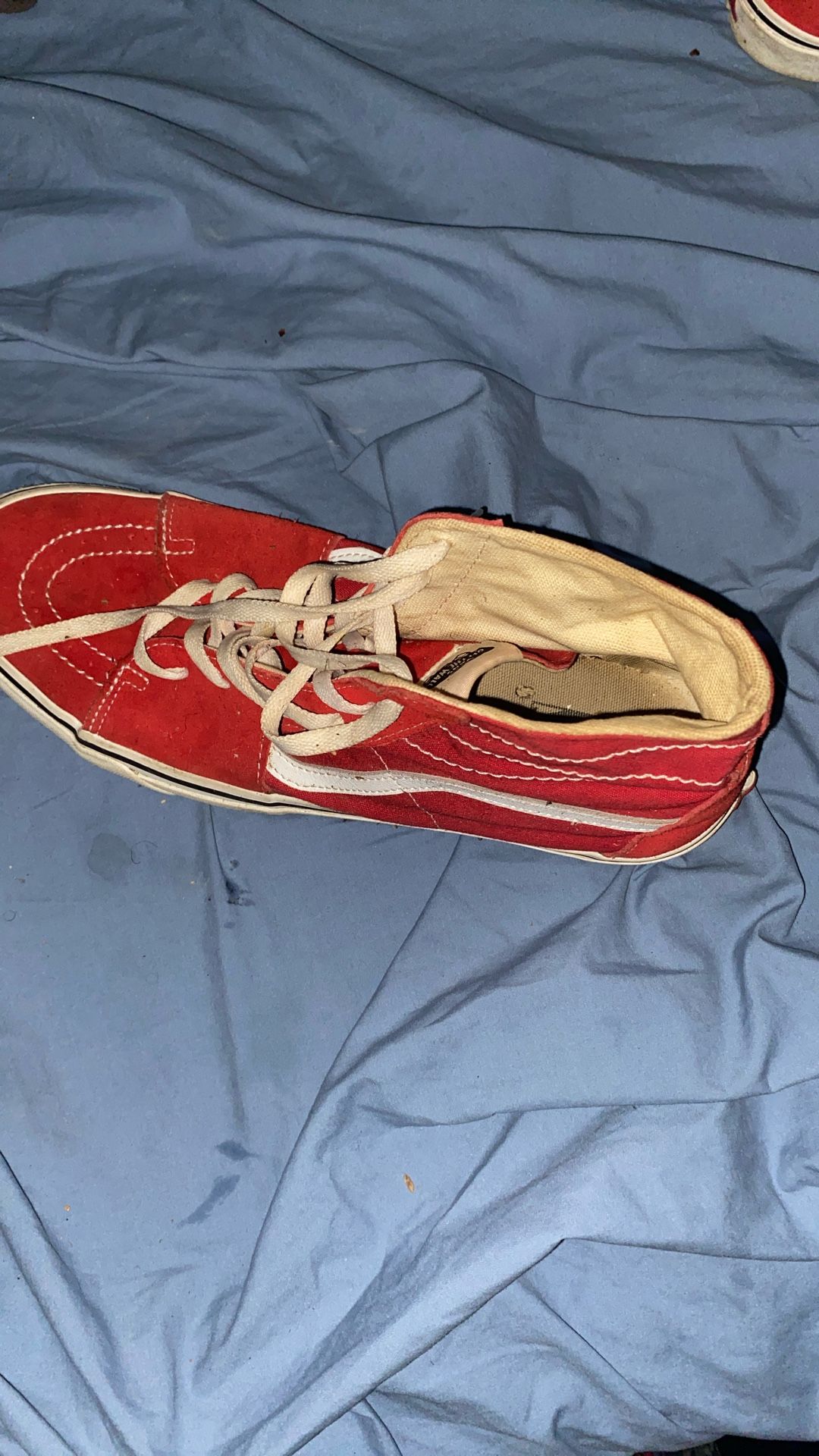 Red white hightop vans