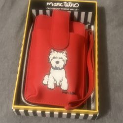 Marc Tetro "I Love My Westie" Red passport card holder wallet  NWT