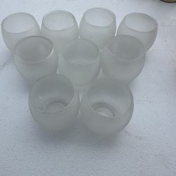 Frosted Glass Votive Holders Set Of 9 