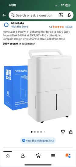 hOmelabs 1800 Sq Ft Dehumidifier