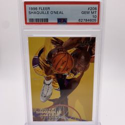 1996 Fleer Shaquille O’Neal #206 PSA 10 GEM MINT LOW POP