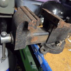 Bench vise, typically used in workshops for holding objects securely while working on them