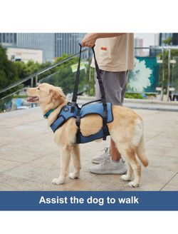 Brand Coodeo Dog Lift Harness, Full Body Support & Recovery Sling, Pet Rehabilitation Lifts Vest for Old Dog with Arthritis Walk(Bule,XL and large 