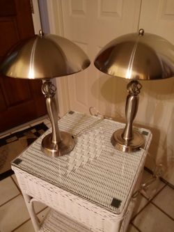(2) Mushroom Dome Chrome (Touch) Table Lamps.