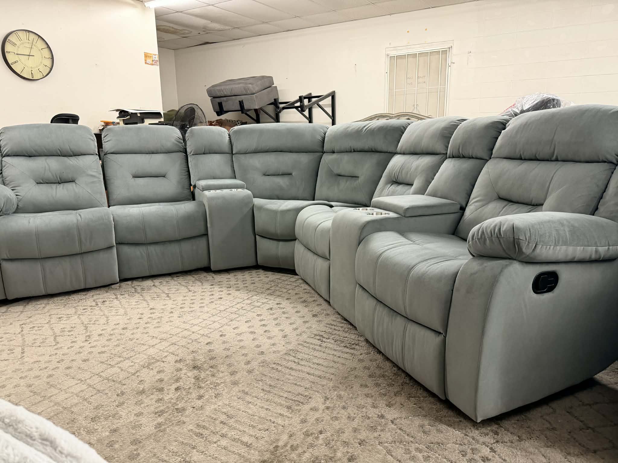 New Fabric Recliner Sectional Couch / Free Delivery 