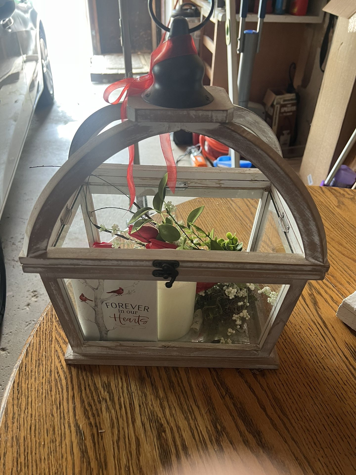 Decorative Wooden Lantern - Heartfelt Home Accent!