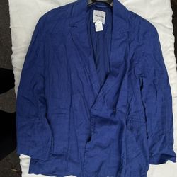 Blue linen blazer(Medium)