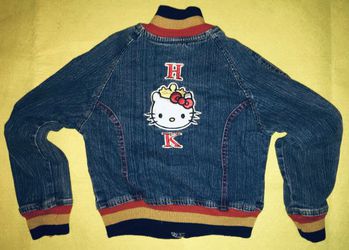 HELLO KITTY CHILDS (6X) DENIM JACKET & TOTE / BAG - lightly used