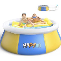 Hapfan Inflatable Above Ground Pool, 8ft/10ft Family Outdoor Pool for Backyard, Blow Up Top Ring Swimming Pools for Adults & Kids (8ft x 30in)