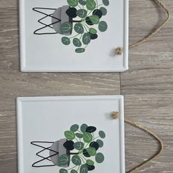 2 Small Wall Decor Plant Metal Print