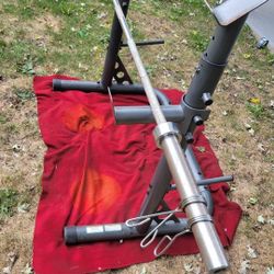 GOLD'S GYM OLYMPIC SQUAT RACK WITH 7' OLYMPIC BAR 45LBs WITH CLIPS 
11525 S HALSTED DUNKIN DONUTS/7111.S WESTERN WALGREENS 
120$  CASH ONLY AS IS 