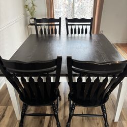 WOODEN DINING TABLE w Chairs (square)