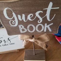 Guest Book And Favors Signs 