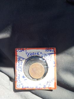 Error 1862 Indian head penny high value