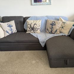 Sleeper Couch/Chaise Lounge With Storage