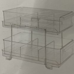 New! 2-Tier Clear Pull-Out Drawer Organizer - Sleek, Compact & Sturdy Makeup and Closet Organizer -