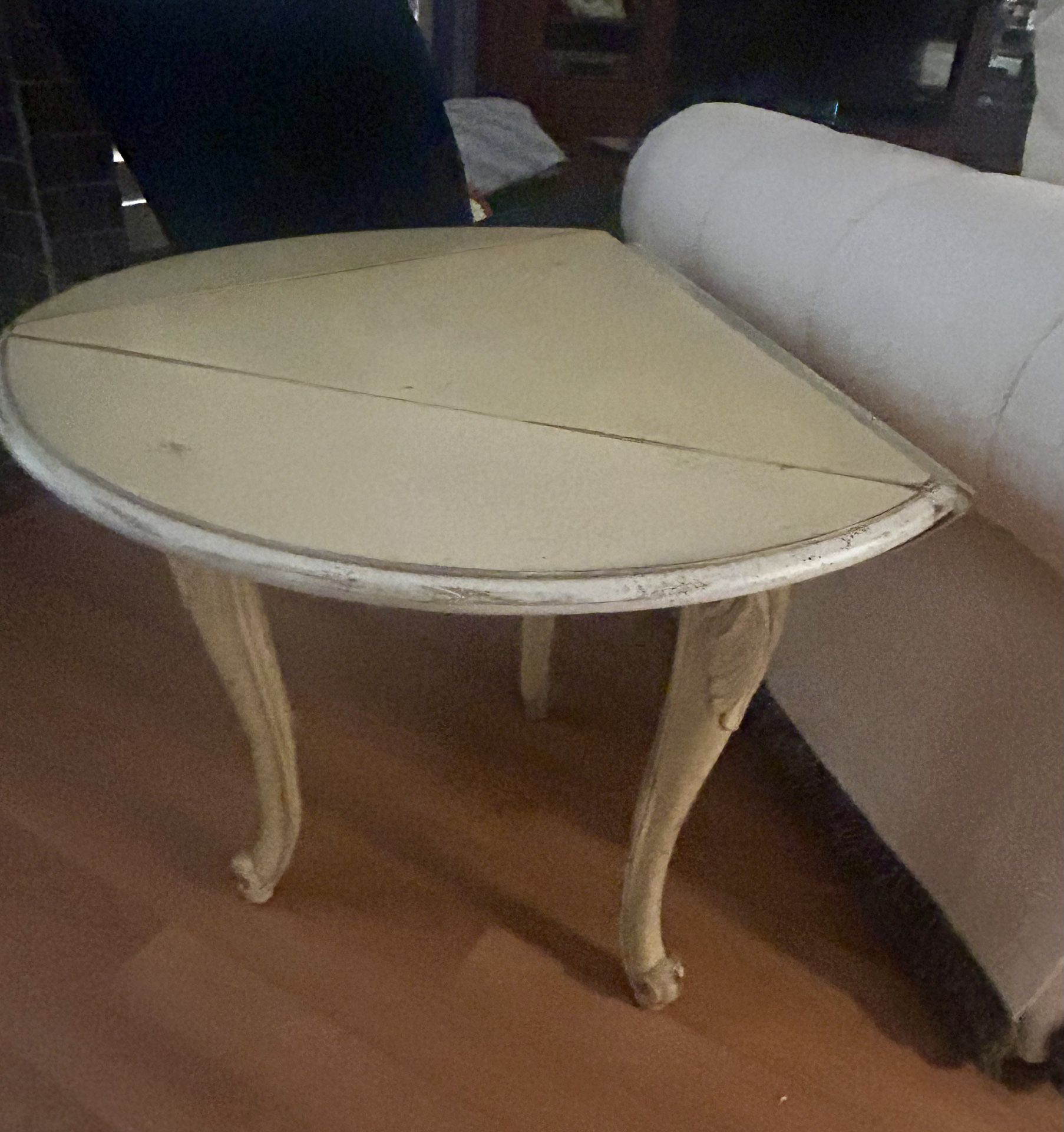 Small White Side Drop Leaf Table