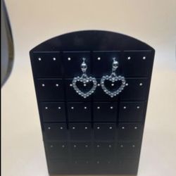 White Heart Cubic Zirconia Earrings 