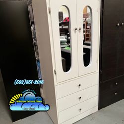 White Closet With Mirror New Wardrobe Ropero Armoire 