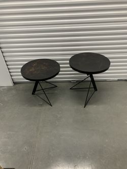 Adjustable Steel Side Tables *Both $500