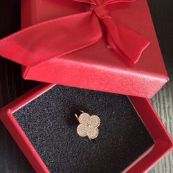 14k real gold clover cz ring 
