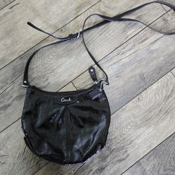Coach Ashley Brown Patent Leather Crossbody Bag 