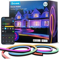 Govee Outdoor Neon Rope Lights, 32.8ft RGBIC IP67 Waterproof Patio Decorations with 64 Scene Modes, Music Sync, Flexible LED Outdoor Lights, Neon Ligh