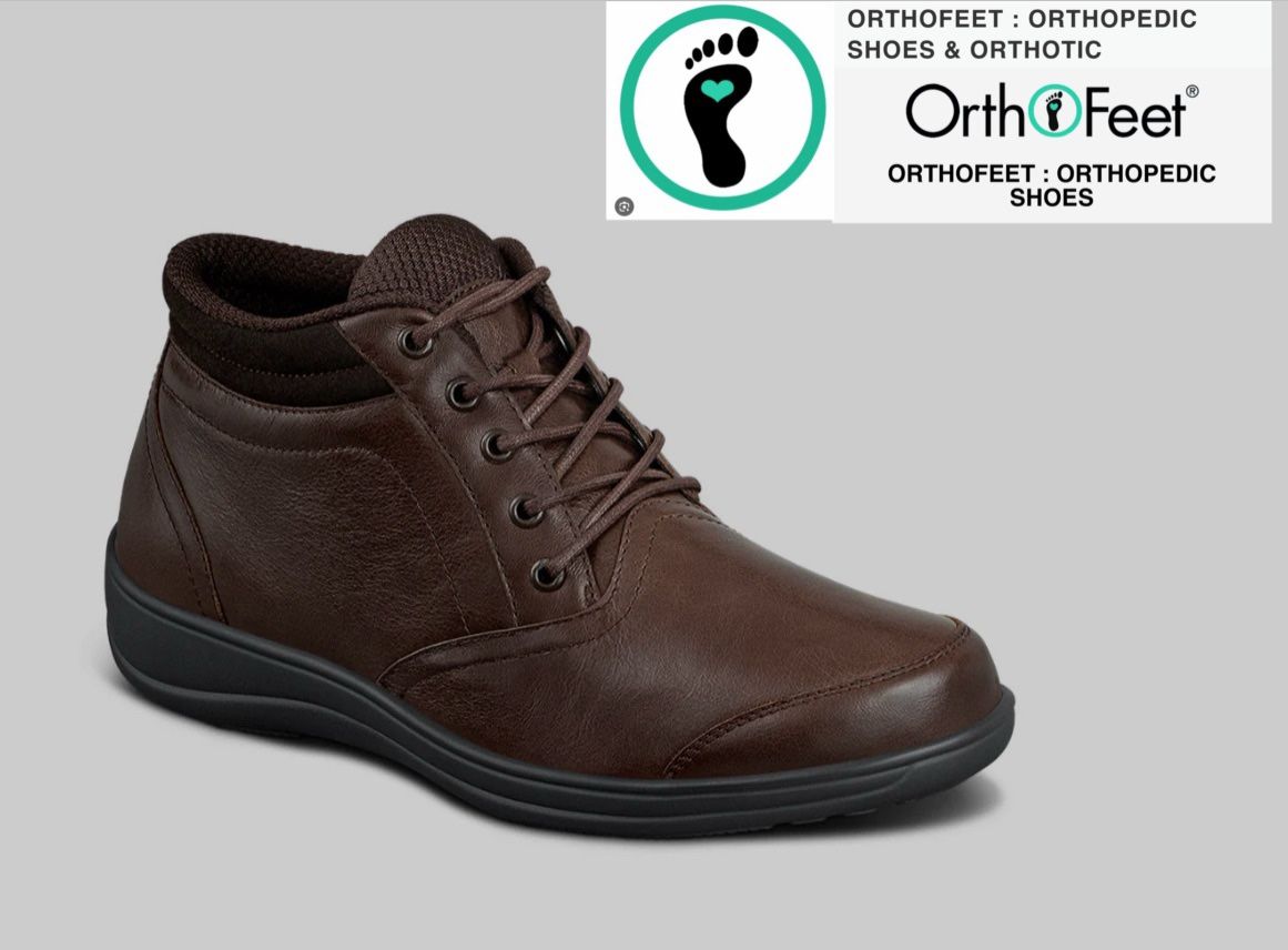 Orthofeet Women's Orthopedic Leather Hands-Free Rosel Boots , 10 size , Medium B , dark brown