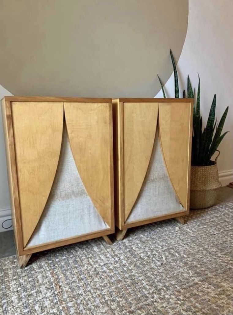 Vintage Mid Century Modern MCM Karlson Style Wolverine Speaker Cabinet Set