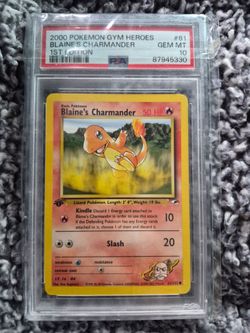 charmander blaines 1st edition psa 10