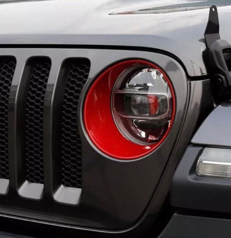 Custom Painted For 2018+ Jeep Wrangler JL Headlight Cover Front lamp