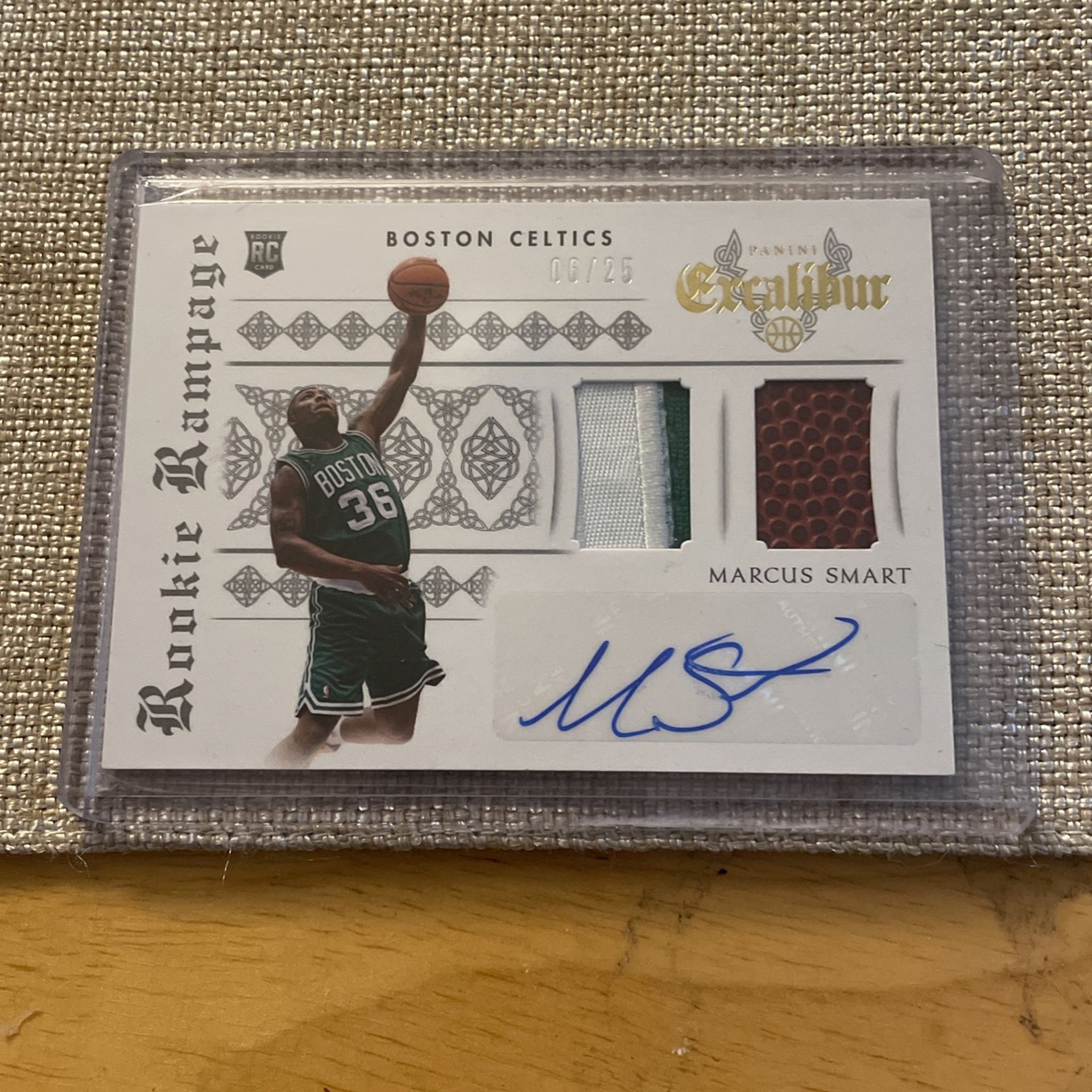 Marcus Smart Rookie Patch, Game Used Ball, Auto 6/25