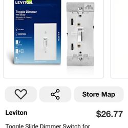 Leviton
Toggle Slide Dimmer Switch for Dimmable LED Halogen and Incandescent Bulbs - White TSLO6-1KW