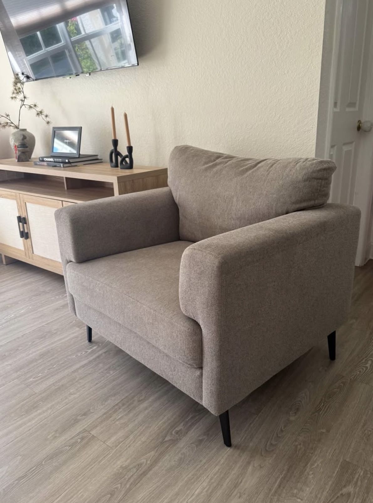 Fabric Accent Chair/ Sofa In Grey