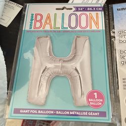 34 Inch Letter H Balloon 