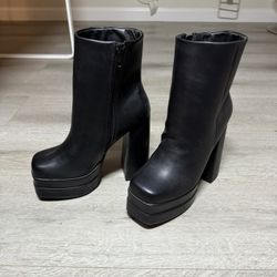 High Heel Black Ankle Boot