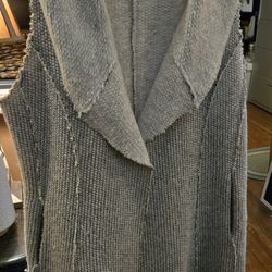 Wt #2010 Womens Medium Daniel Cremieux Long Wool Blend Vest With Pockets