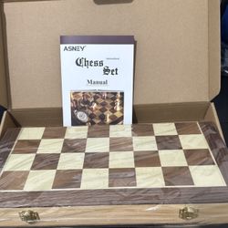 The Asney Artisan Carved Wooden Folding Chess set is a high-quality, handmade chess set made from brown wood.