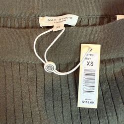 NWT Army Green Fitted Midi Skirt