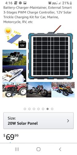 Sunapex 20W Solar Battery charger kit