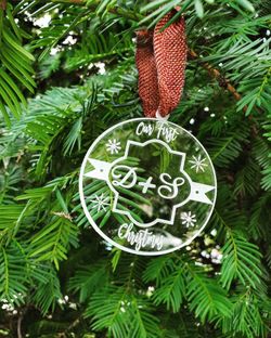 PERSONALIZED CLEAR ACRYLIC ORNAMENTS