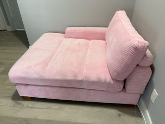 Pink Corduroy Chaise Lounge Sofa Couch Chair